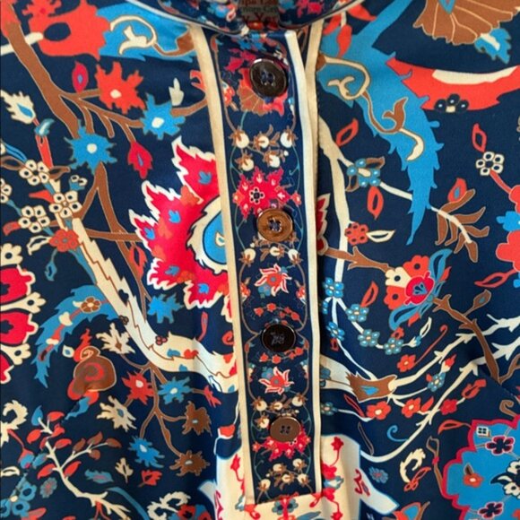 Gretchen Scott so M Floral Multicolor Dress luke new! Gold Buttons - Picture 3 of 8